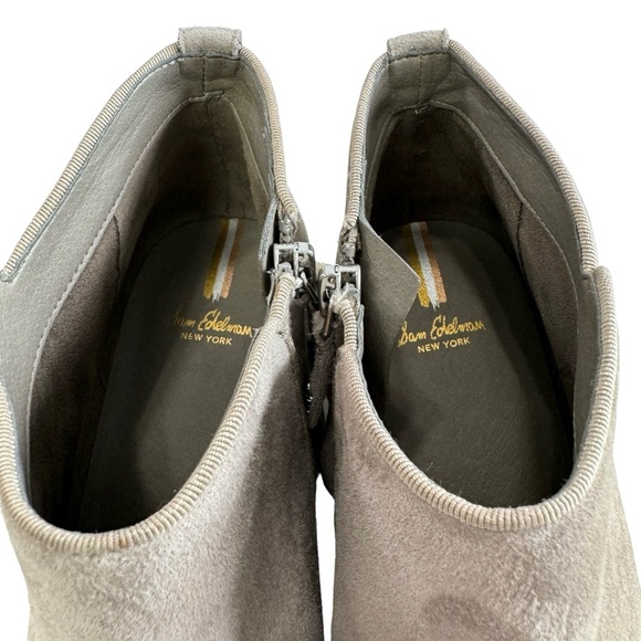 Sam Edelman Pryce Putty Suede Block Heel Ankle Booties Size 10M - Picture 11 of 16